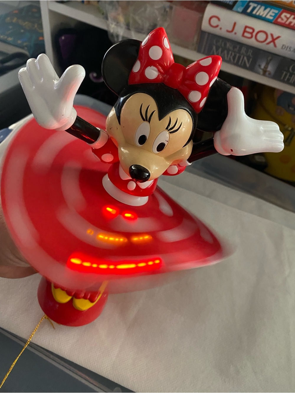 Disney Parks Minnie Mouse Light Up Dress Toy Plastic Electric 9.5"